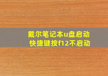 戴尔笔记本u盘启动快捷键按f12不启动