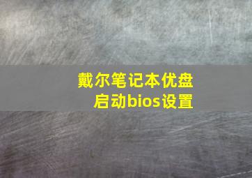 戴尔笔记本优盘启动bios设置