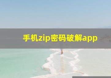 手机zip密码破解app