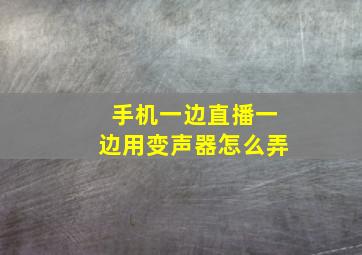 手机一边直播一边用变声器怎么弄