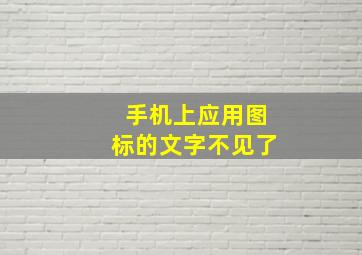 手机上应用图标的文字不见了