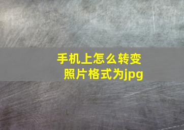 手机上怎么转变照片格式为jpg