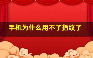 手机为什么用不了指纹了