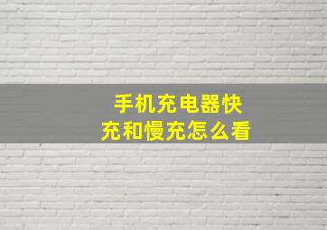 手机充电器快充和慢充怎么看