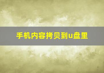 手机内容拷贝到u盘里