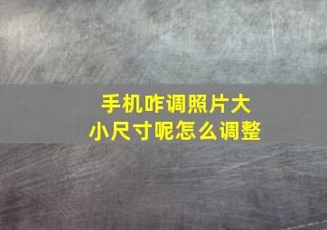 手机咋调照片大小尺寸呢怎么调整