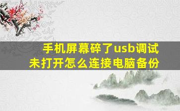 手机屏幕碎了usb调试未打开怎么连接电脑备份