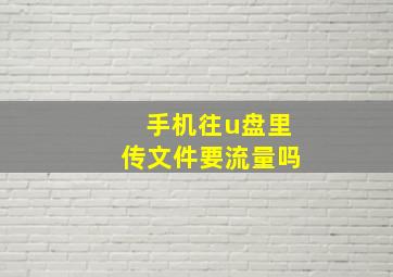 手机往u盘里传文件要流量吗