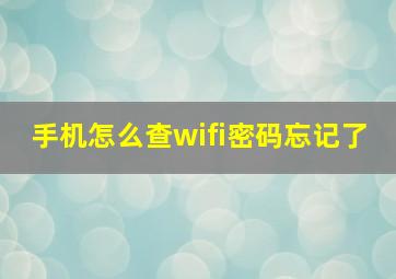 手机怎么查wifi密码忘记了