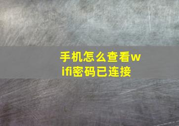 手机怎么查看wifi密码已连接