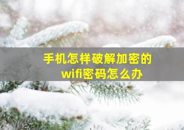 手机怎样破解加密的wifi密码怎么办