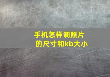 手机怎样调照片的尺寸和kb大小