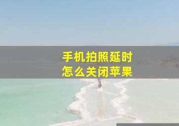 手机拍照延时怎么关闭苹果