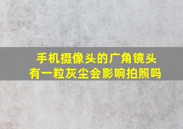 手机摄像头的广角镜头有一粒灰尘会影响拍照吗