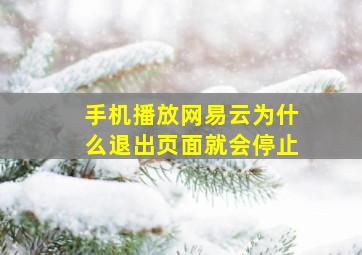 手机播放网易云为什么退出页面就会停止