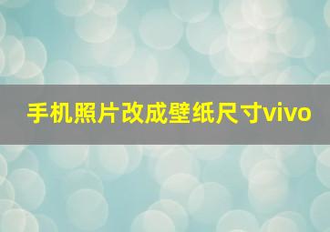 手机照片改成壁纸尺寸vivo