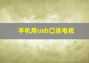 手机用usb口连电视