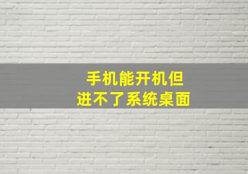 手机能开机但进不了系统桌面