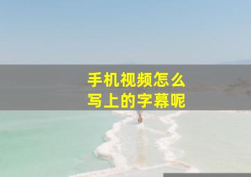 手机视频怎么写上的字幕呢