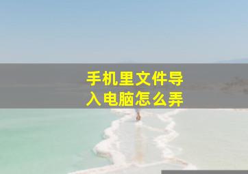 手机里文件导入电脑怎么弄