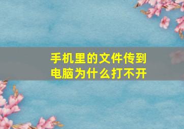 手机里的文件传到电脑为什么打不开