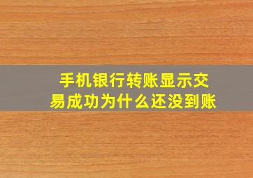 手机银行转账显示交易成功为什么还没到账