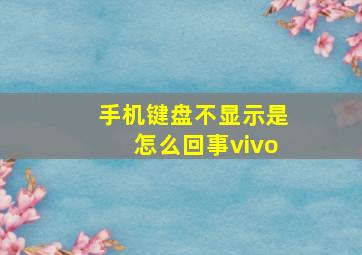 手机键盘不显示是怎么回事vivo