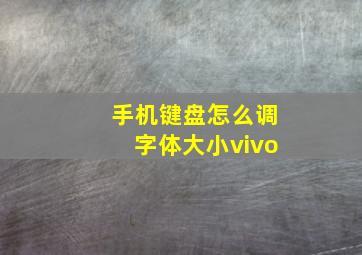 手机键盘怎么调字体大小vivo