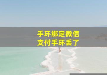 手环绑定微信支付手环丢了