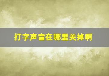 打字声音在哪里关掉啊