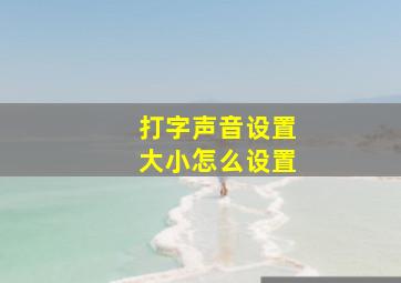 打字声音设置大小怎么设置