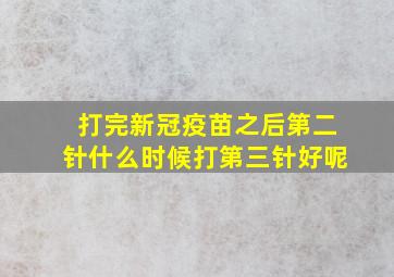 打完新冠疫苗之后第二针什么时候打第三针好呢