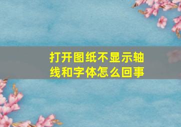 打开图纸不显示轴线和字体怎么回事