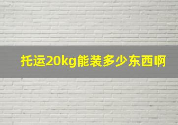 托运20kg能装多少东西啊