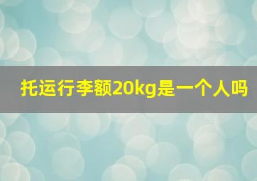 托运行李额20kg是一个人吗