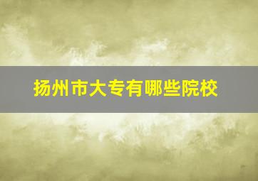 扬州市大专有哪些院校