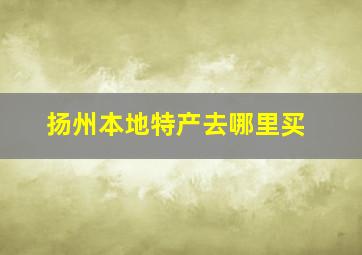 扬州本地特产去哪里买