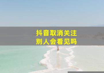 抖音取消关注别人会看见吗