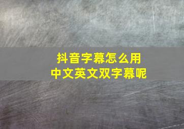 抖音字幕怎么用中文英文双字幕呢