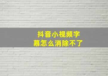 抖音小视频字幕怎么消除不了