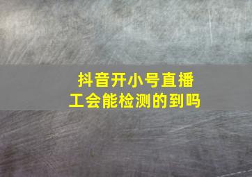 抖音开小号直播工会能检测的到吗