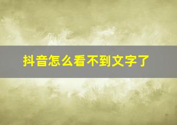 抖音怎么看不到文字了