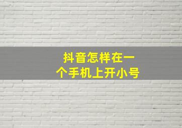 抖音怎样在一个手机上开小号