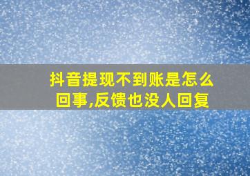 抖音提现不到账是怎么回事,反馈也没人回复