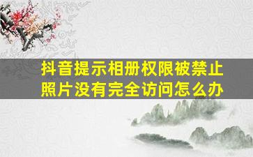 抖音提示相册权限被禁止照片没有完全访问怎么办