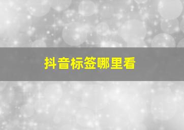 抖音标签哪里看