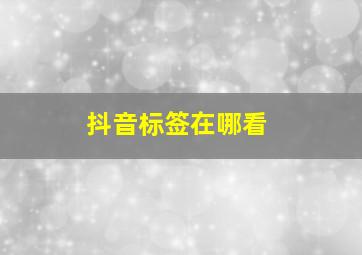 抖音标签在哪看