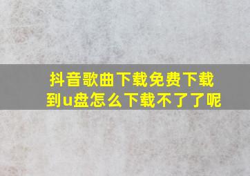 抖音歌曲下载免费下载到u盘怎么下载不了了呢