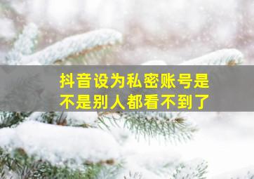 抖音设为私密账号是不是别人都看不到了