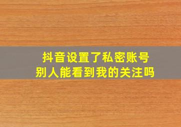 抖音设置了私密账号别人能看到我的关注吗